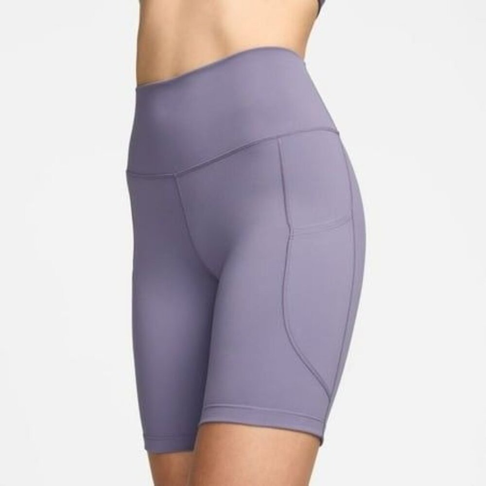 Nike Womens Dri-FIT One High-Waisted Biker Shorts FZ6758-509 Purple Size Small